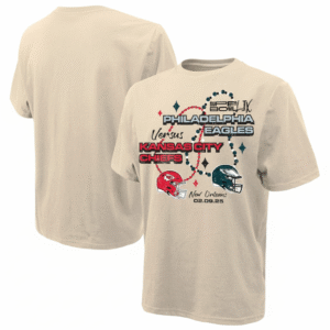 Kansas City Chiefs vs. Philadelphia Eagles Majestic Threads Super Bowl LIX Matchup Oversized T-Shirt