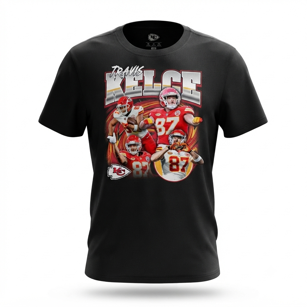 Travis Kelce Black Kansas City Chiefs Notorious T-Shirt