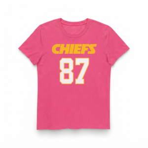 Travis Kelce Kansas City Chiefs Girls Pink NN Short Sleeve T-Shirt