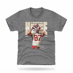 Travis Kelce Kansas City Chiefs Youth Grey Kelce KC Heart Player Tee