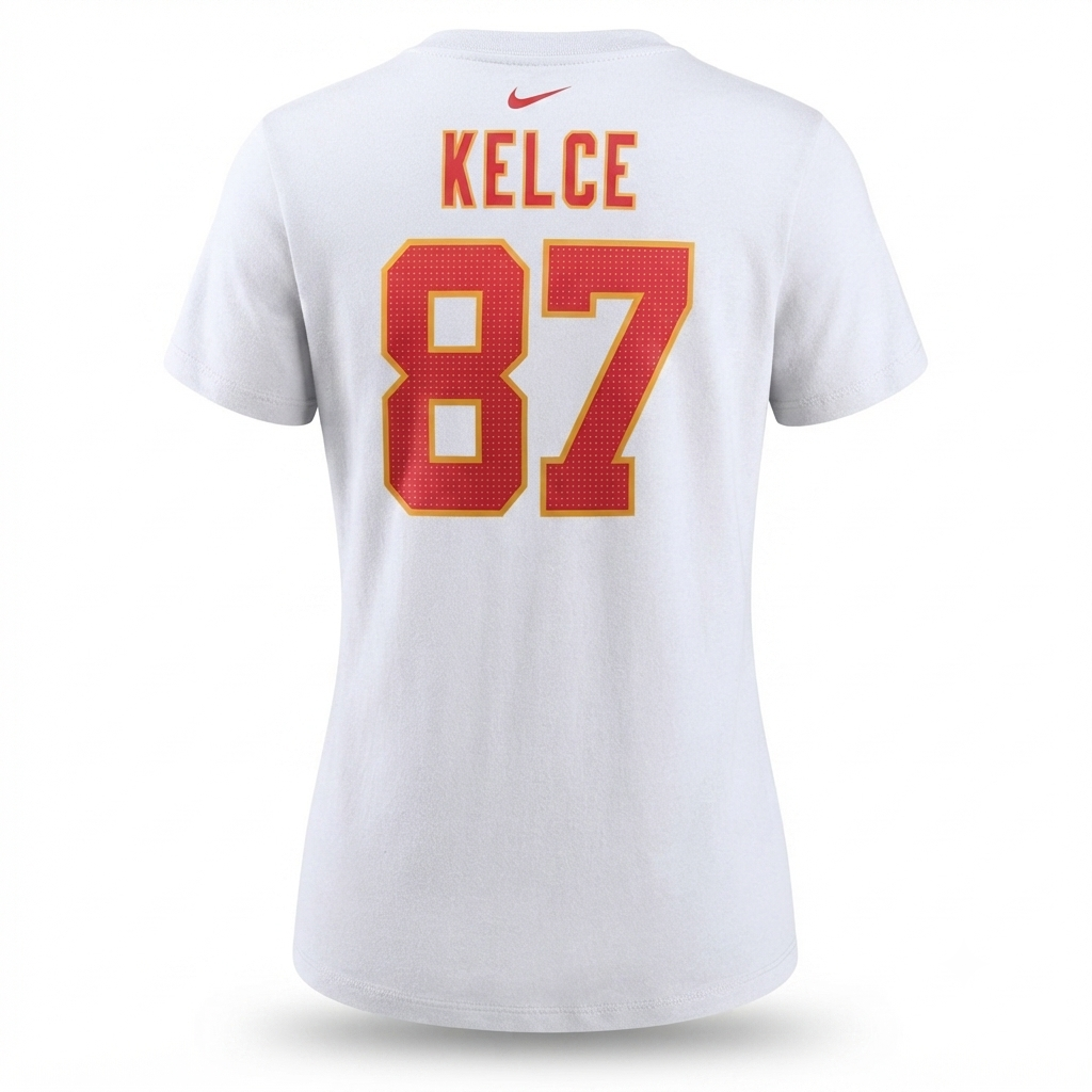 Travis Kelce White Kansas City Chiefs Player T-Shirt - Image 2