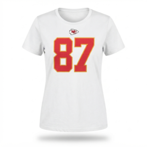 Travis Kelce White Kansas City Chiefs Player  T-Shirt