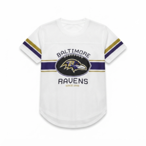 Ultra Game Women's NFL Official Soft Mesh Varsity Stripe T-Shirt