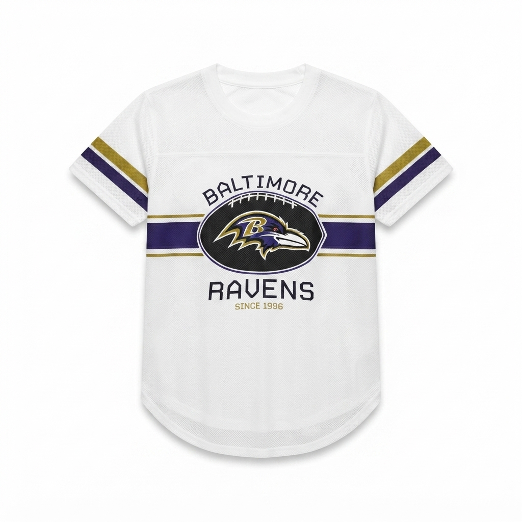 Ultra Game Women's NFL Official Soft Mesh Varsity Stripe T-Shirt