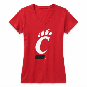 Womens Cincinnati Bearcats Icon Red V-Neck T-Shirt